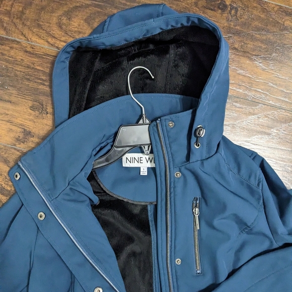 Women's Nine West Thermafleece Softshell Drawstring Waist Hooded Jacket - Picture 3 of 7